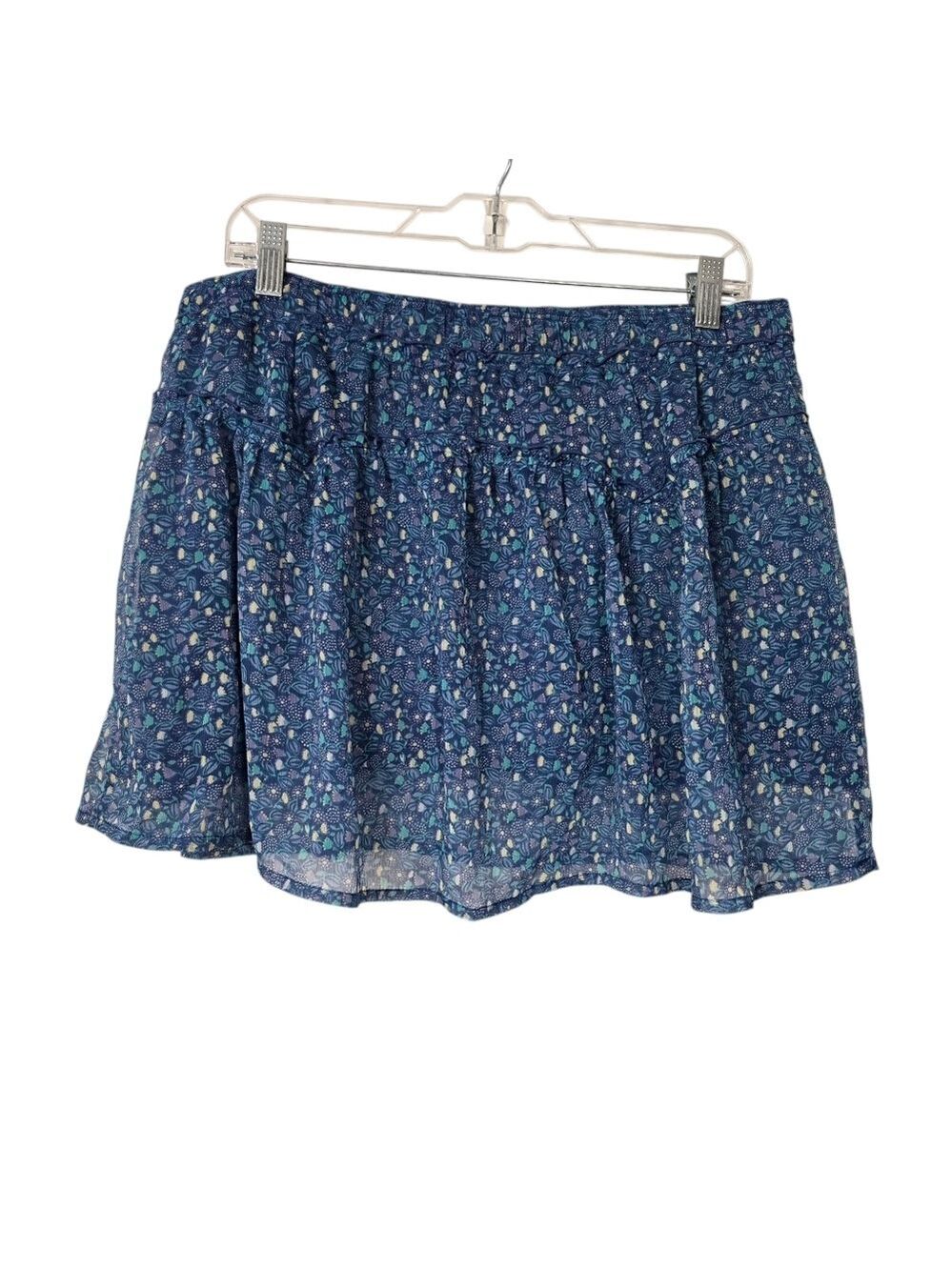 American Eagle Outfitters Blue Floral Mini Skirt L - Picture 3 of 6